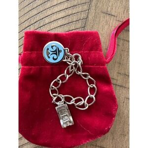 Vintage 1950s Chrysler "Forward Look" Charm Bracelet - Blue Enamel Logo & 3DCar‎